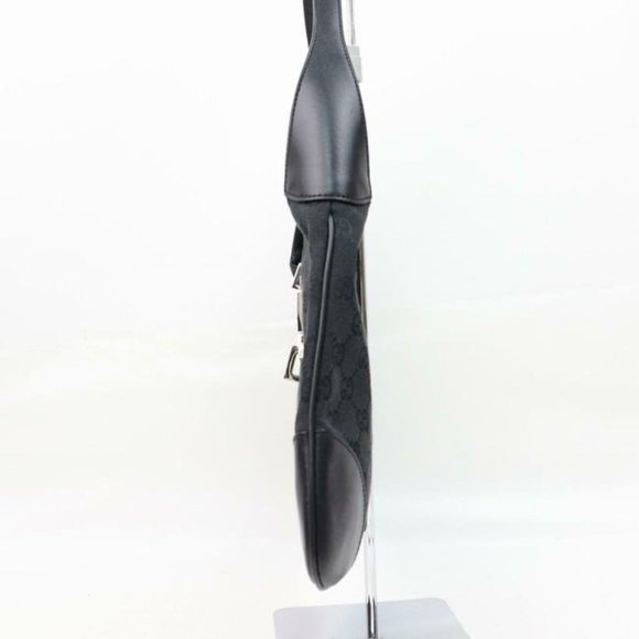 Gucci Jackie Triangular Shaped Purse Black Large G Logo Print Leather And Canvas - Picture 3 of 8